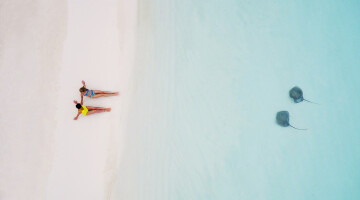Paul Gauguin private beach in Bora Bora